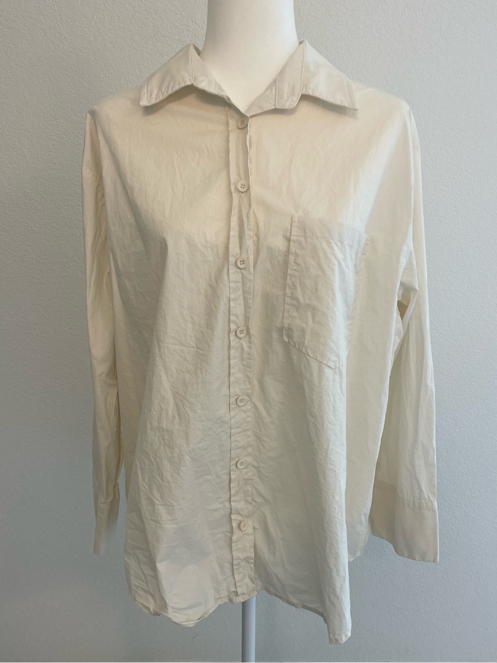 Women's Button-Down Shirt in Cream — Lightweight Everyday Top